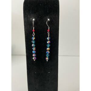 glass oil spill bead earrings